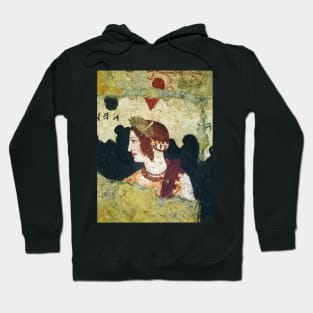 VELIA ,ETRUSCAN NOBLE WOMAN PORTRAIT Antique Tarquinia Fresco Hoodie